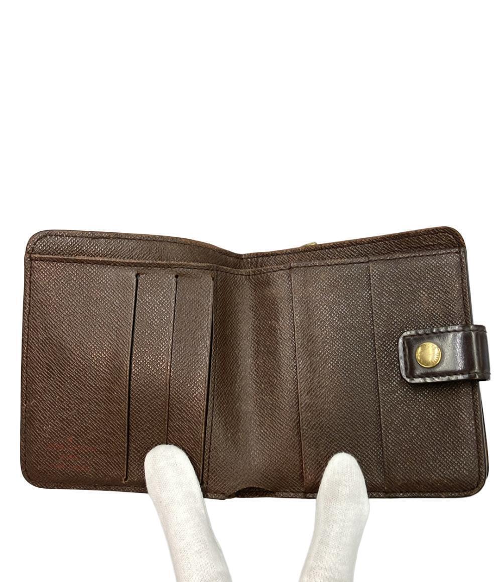 Louis Vuitton Damier Ebene fold Zip Bi Compact Wallet Brown